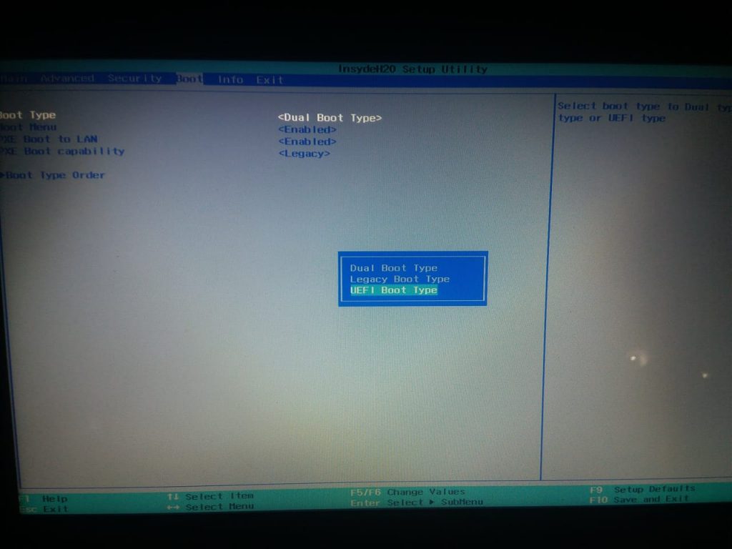 Select UEFI boot type from the boot menu. Fix Windows cannot be installed on this disk