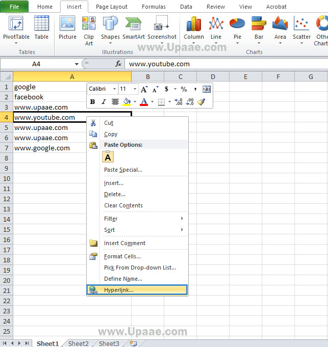 create excel links to a file