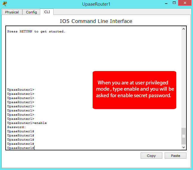 configure cisco enable secret password (encrypted privileged exec password)