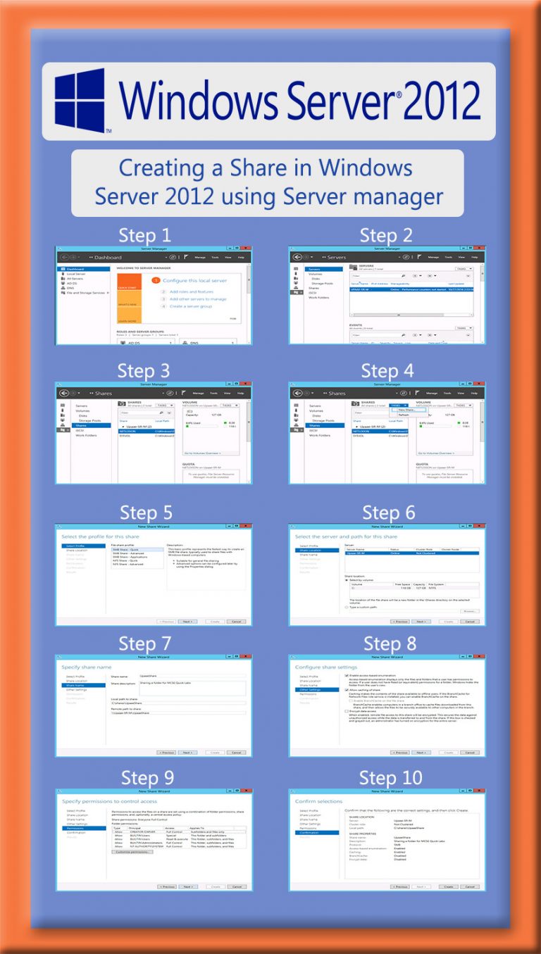 How to Create a Share folder in Windows Server 2012 (using server ...