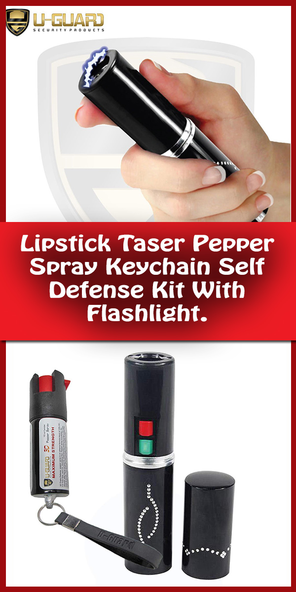 Personal security tools,Lipstick Taser Pepper Spray Keychain Self Defense Kit With Flashlight