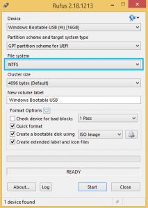 Create windows 10 bootable usb with UEFI boot support using Rufus3