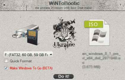 create windows install usb with wintobootic