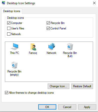 windows 10 restore desktop settings to default