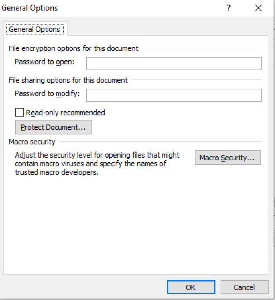 How to protect word document with password.