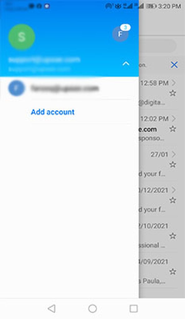 how to setup website domain email on android device.