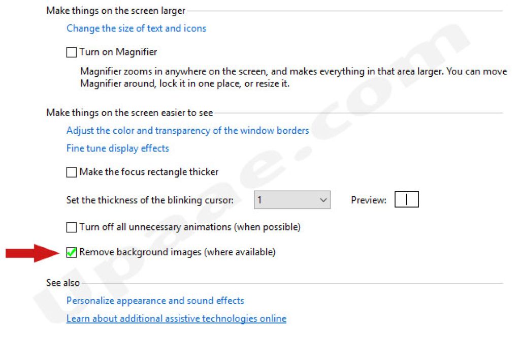 get rid of activate windows watermark using control panel ease of access3