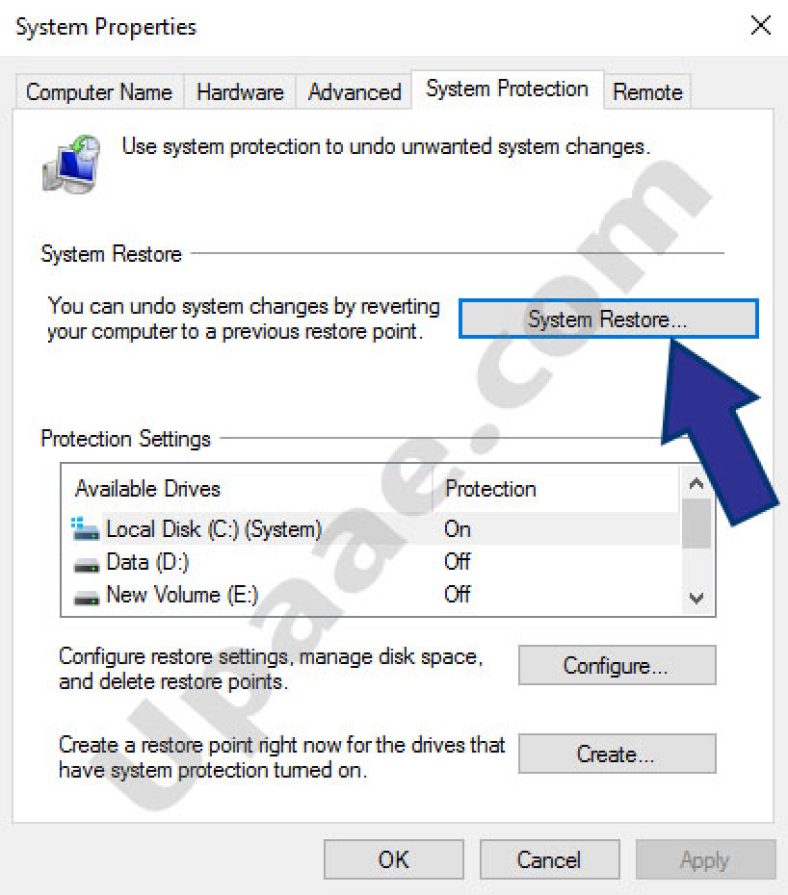 How to Create a System Restore Point in Windows 10 - UPaae