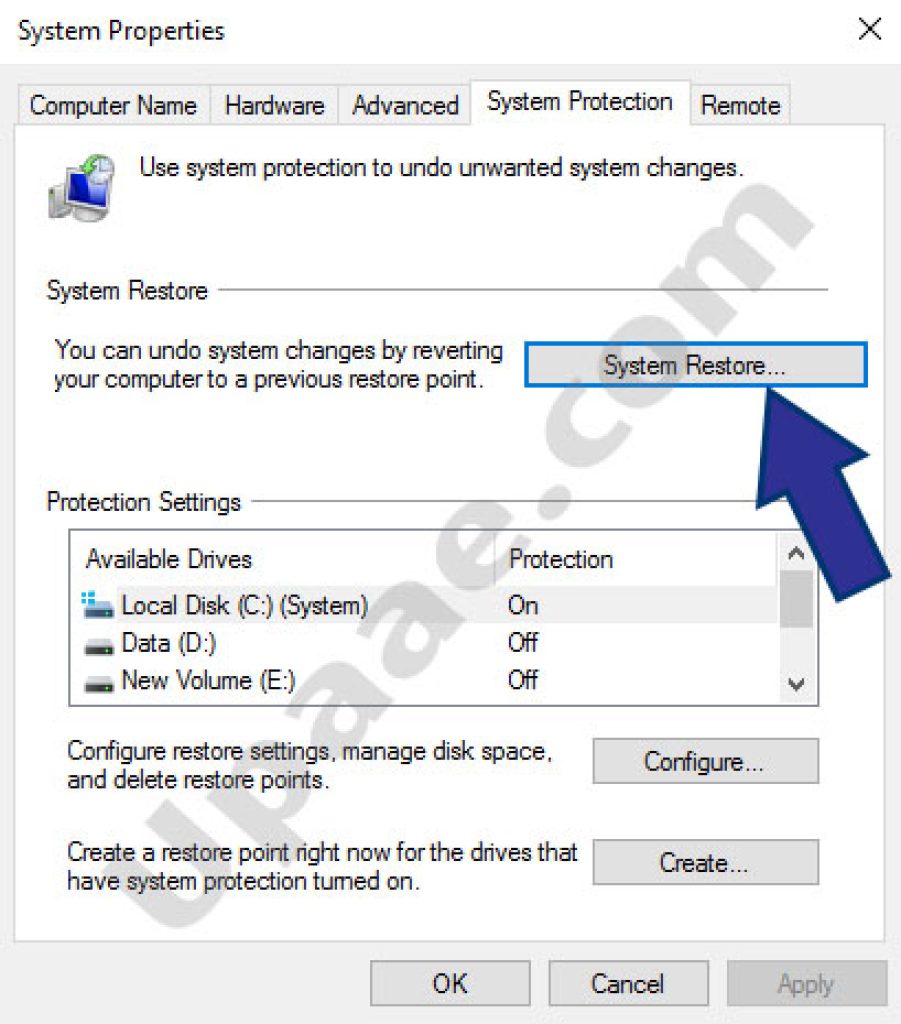 How to perform a system restore in windows 10 