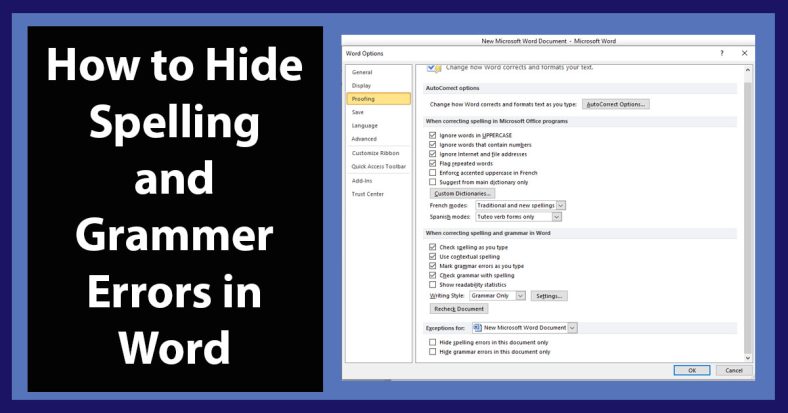 How to Hide Spelling and Grammar Errors in Word - UPaae