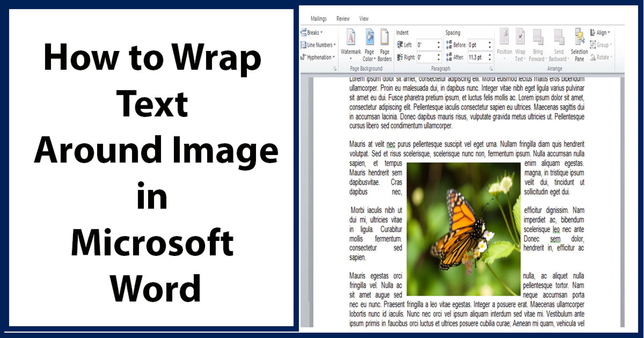 How to wrap text in word around image UPaae