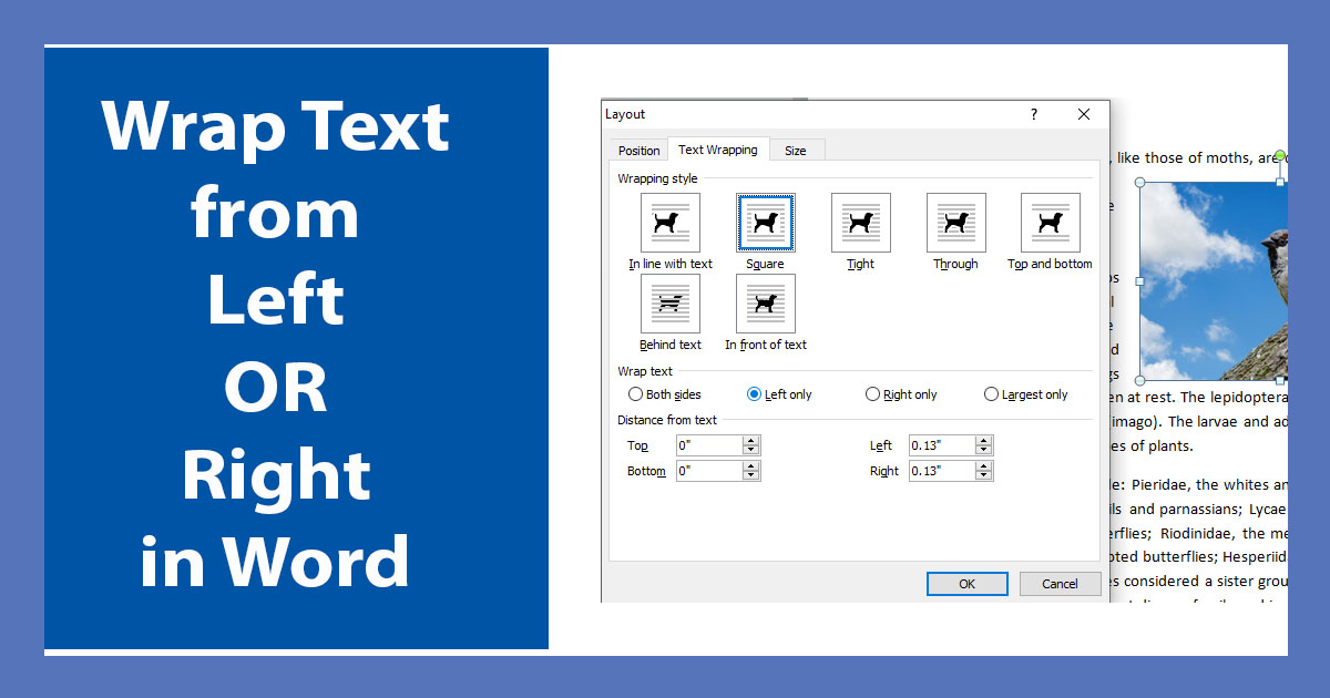 how to wrap text from left or right in word