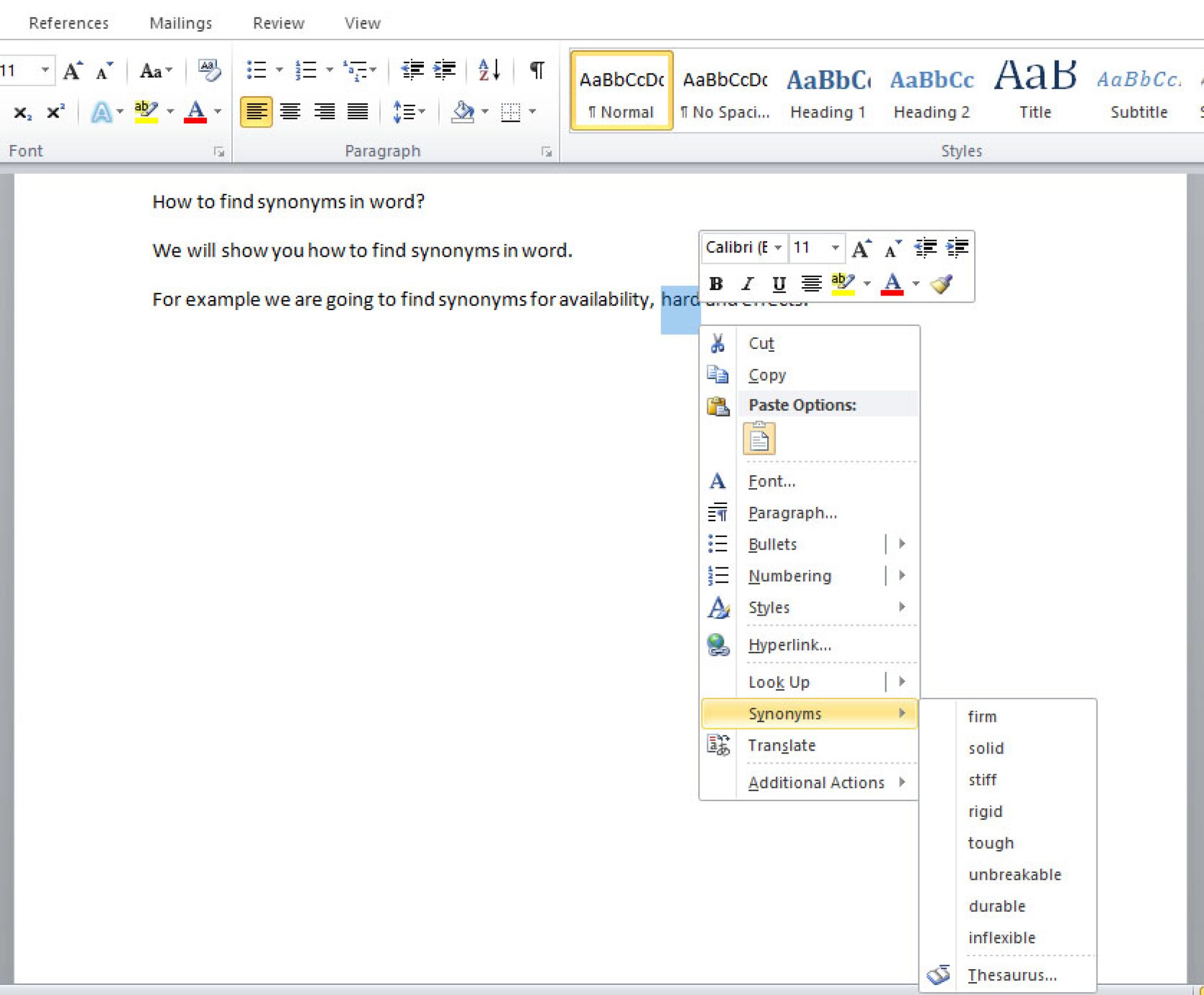 How To Find Synonyms In Word UPaae