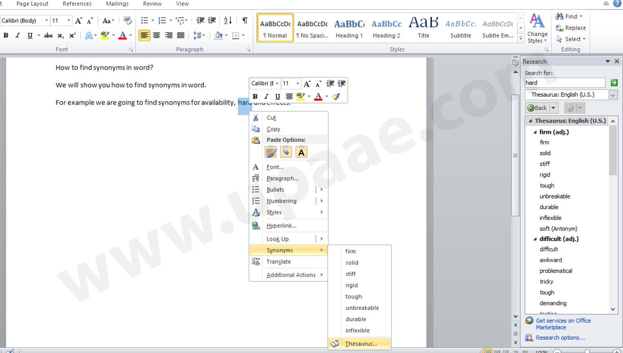  How To Find Synonyms In Word UPaae