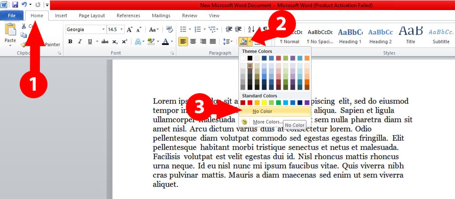 How to Remove Text Background Color in Word UPaae