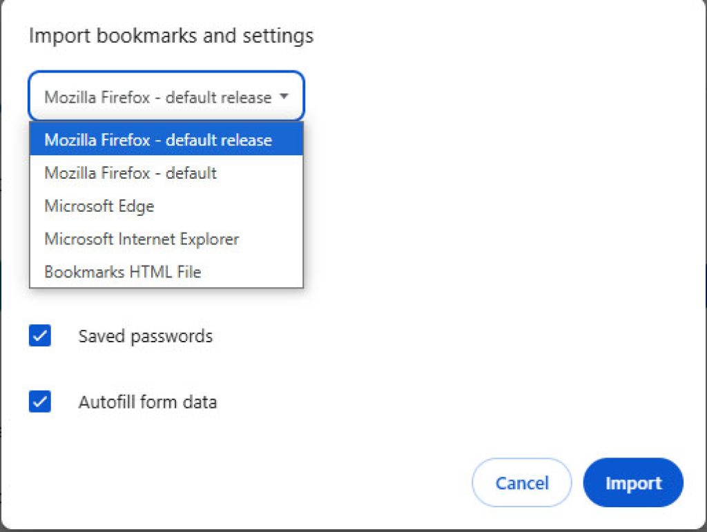 import bookmarks and settings in chrome 2025