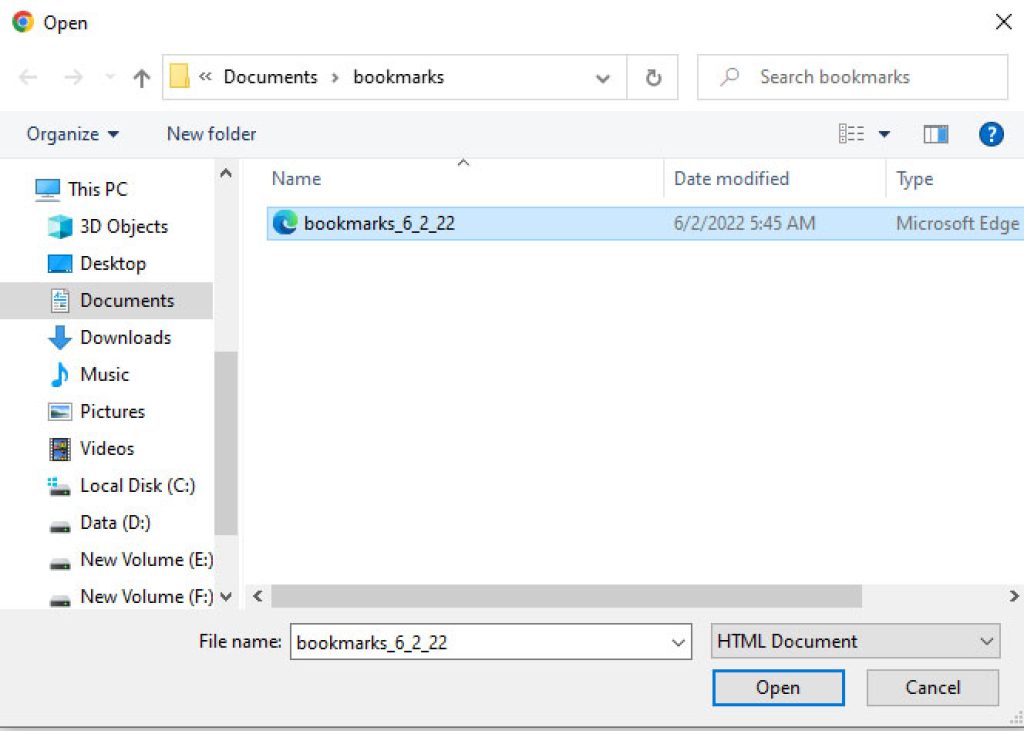 import bookmarks in google chrome