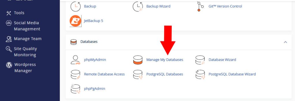 how to create a database in cpanel