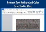 How to Remove Text Background Color in Word